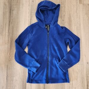 Adidas Blue Full Zip Hoodie Jacket Women’s XS Athletic Cotton Blend Sweatshirt
